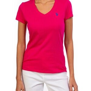 Ralph Lauren Women's Pink V-Neck T-Shirt